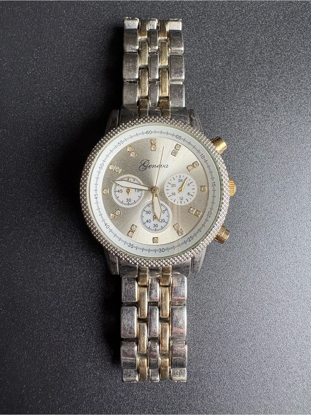 Geneva Women’s Two-Tone Silver and Gold Chronograph Watch